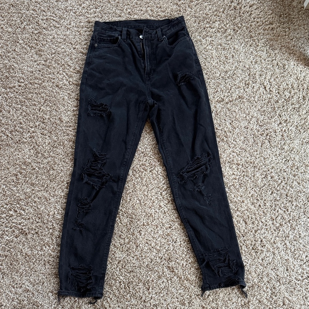 American Eagle Outfitters Black Ripped Skinny Jeans